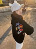 LDBE黑色刺繡連帽衛(wèi)女2025新款春秋寬松設(shè)計(jì)感薄款上衣美式復(fù)古外套潮 黑色（春秋薄款） XL 曬單實(shí)拍圖