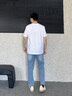 卡賓（CABBEEN）【燙鉆印花】涼感高級短袖T恤男裝2025夏季新款圓領(lǐng)上衣男 米白色12（舒適版型） L /175/50 曬單實拍圖