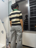 Navigare意大利小帆船撞色翻領(lǐng)短袖T恤女裝25夏季新款時(shí)尚條紋針織體恤衫 黑白條紋 M 曬單實(shí)拍圖