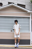 羅蒙（ROMON）港風(fēng)短袖t恤男士夏季新款休閑運動套裝寬松半袖男T上衣服男裝 FKS653白色套裝 XL 約130-150斤可穿 曬單實拍圖