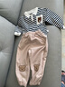 G.DUCKKIDS新款兒童套裝男童衛(wèi)衣嬰兒衣服春秋帥洋氣寶寶春裝兩件套休閑童裝 藍色 翻領(lǐng)條紋熊套裝 110 曬單實拍圖