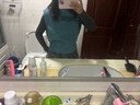 Olrain歐芮兒深灰色立領(lǐng)T恤秋季女裝通勤長(cháng)袖修身上衣內搭打底衫 深灰色 S 曬單實(shí)拍圖