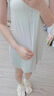 芬也（FENYE）帶胸墊哺乳睡裙春夏季薄款莫代爾背心待產(chǎn)裙產(chǎn)后喂奶睡衣吊帶睡裙 【涼感抗菌】果綠色 L【推薦體重：80-125斤】 曬單實(shí)拍圖