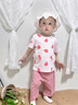 迷你巴拉【植物芯】男女童親膚透氣家居服套裝寶寶護肚睡衣 粉紅60084 90 曬單實(shí)拍圖