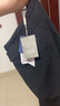 Teenie Weenie小熊春季簡約通勤捏褶直筒褲長褲休閑褲寬松時(shí)尚女裝 黑色 M (165) 曬單實(shí)拍圖