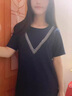 皮爾卡丹（pierre cardin）設(shè)計(jì)感拼色魚尾短袖連衣裙女夏季新款韓版寬松時(shí)尚氣質(zhì)顯瘦中長裙 藏青色 L 110-120 曬單實(shí)拍圖