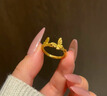 中國(guó)黃金（CHINA GOLD）黃金戒指女士足金蝴蝶戒指純金七夕情人節(jié)禮物送女友老婆 足金蝴蝶戒指約2.7g 曬單實(shí)拍圖