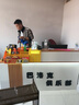 收銀臺轉角公司前臺接待臺輕奢吧臺商用工作臺服裝店收款臺柜臺桌 胡桃木格柵+白色【左高】 180x60x100cm 曬單實(shí)拍圖