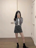 妍莉芬（yanlifen）春裝搭配一整套韓劇穿搭衣服氣質(zhì)小香風連衣裙兩件套裝女裙子春秋 內(nèi)搭+開衫+裙子 L 【105-115斤】 曬單實拍圖