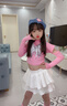 魅樂(lè )凱女童爵士舞套裝少兒街舞服裝jazz甜酷嘻哈開(kāi)幕式演出服啦啦隊服潮 粉色斷袖蝴蝶上衣+白色短裙+襪子 130 （尺碼偏?。?曬單實(shí)拍圖