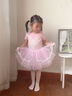 南瓜精靈兒童舞蹈服夏季女童練功服形體服芭蕾舞蓬蓬裙幼兒中國(guó)舞演出服裝 粉色【短袖】 110 (建議105-110cm 25-33斤) 曬單實(shí)拍圖