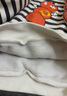 巴厘小豬小童衛(wèi)衣男寶寶一體絨秋冬季女童加絨新年服兒童秋裝 深灰白條 90 cm 曬單實(shí)拍圖