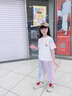 G.DUCKKIDS童裝女童夏裝套裝兒童衣服女大童夏季25新款短袖防蚊褲運(yùn)動(dòng)裝女孩 套裝 140 尺碼9~10歲【130-140cm】 曬單實(shí)拍圖