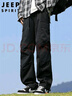 JEEP SPIRIT吉普工裝褲男士春夏季寬松休閑褲男戶外直筒褲子男褲 黑色 4XL 曬單實(shí)拍圖