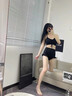 COSMICKISS泡溫泉泳衣女比基尼分體三件套長(cháng)袖韓國ins性感顯瘦遮肚度假泳裝 黑色 均碼【建議80-120斤】 曬單實(shí)拍圖