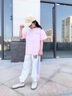 艾卡諾 I.KARNOW女童運動(dòng)套裝2025新款洋氣時(shí)髦短袖兒童休閑夏季大童夏裝女孩衣服 5610白色3431粉色（不含鞋子） 120 曬單實(shí)拍圖