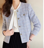 簡蜓小香風(fēng)短款外套女2025春秋新款西裝小個子氣質(zhì)富家千金初秋上衣 單件藍(lán)色外套 L（建議：106-115斤） 曬單實拍圖