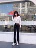 浪莎牛仔褲女2025年新款開叉微喇叭褲高腰收腹提臀顯瘦小個(gè)子拖地褲 黑色 【常規(guī)款】 27 【推薦96-105斤】 曬單實(shí)拍圖