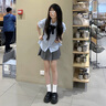 鹿依檸jk制服連衣裙女夏季2025新款女裝韓系減齡甜美?；▽W(xué)院風(fēng)套裝裙子 藍色上衣+灰色百褶裙 M 曬單實(shí)拍圖