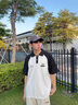 百鵲亭polo衫男夏季新款日系潮牌寬松短袖t恤男學院風撞色寬松半袖體恤 黑色 XL 曬單實拍圖