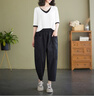 蘑菇同學(xué)寬松休閑褲女哈倫褲女夏季2025新款韓版顯瘦九分褲純色百搭女褲子 黑色  L【建議120-145斤】 曬單實(shí)拍圖