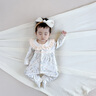 嬰兒連體衣a類純棉女寶寶衣服公主風(fēng)無骨嬰幼兒長袖哈衣爬服 花草集-春秋款 59cm （推薦體重6-10斤） 曬單實(shí)拍圖
