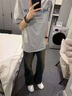 楠笙記cleanfit漸變微喇牛仔褲男士美式痞帥復(fù)古彎刀做舊修身直筒長褲子 銹土色 XL 曬單實拍圖