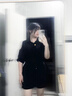 FSHE大碼女裝夏季寬松顯瘦露肩收腰襯衫微胖mm闊腿休閑短褲兩件套 黑色套裝【港味復古chic裙子/小 L 【100-120斤】 曬單實拍圖