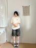 卡賓（CABBEEN）【迷彩洗水】工裝大口袋牛仔短褲男25夏寬松透氣五分褲戶外風 軍綠姜黃深灰Z9 M /170/48 曬單實拍圖