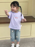 班喜迪女童牛仔褲夏季新款女寶寶休閑七分褲童裝直筒闊腿褲兒童褲子夏裝 藍(lán)色 100 曬單實拍圖