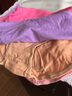 女士純棉內褲女純色純棉抗菌無(wú)痕100%全棉大碼透氣中腰女生三角褲 4條裝1組:膚色-瓜紅-蝦粉-紫色 XL 適合100斤-125斤可穿（純棉） 曬單實(shí)拍圖