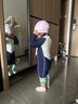 亦美珊兒童游泳衣男童分體寶寶中童學生游泳褲泳裝套裝 藏藍色 XS  曬單實拍圖