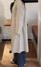 樂(lè )町韓系學(xué)院織帶拆卸設計長(cháng)款毛呢外套冬季新款寬松翻領(lǐng)大衣 雪白色(現貨) S 曬單實(shí)拍圖