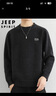 JEEP SPIRIT吉普毛衣男秋冬季針織衫男士圓領(lǐng)保暖毛絨線(xiàn)衣男裝 黑色 3XL  曬單實(shí)拍圖