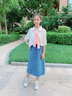 迪士尼（Disney）女童牛仔裙2025夏季新款兒童百搭中長(cháng)裙女孩洋氣夏款休閑半身裙子 熱售藍色 120 身高110-120cm年齡6-7歲 曬單實(shí)拍圖