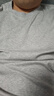 拇指白小T三代水云棉長(cháng)袖T恤男春季純色上衣圓領(lǐng)免燙打底衫 男款麻灰 3XL 曬單實(shí)拍圖