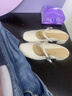依思 Q（exull）包頭拖鞋女2025新款夏季軟底輕便防滑瑪麗珍女鞋法式踩屎感涼拖鞋 米色【跟高3cm】山茶花扣飾 37 曬單實拍圖