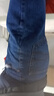 AEMAPE蘋(píng)果牛仔藍全棉牛仔褲男春秋款直筒寬松高腰深襠闊腿大碼加肥胖子 【厚款】牛仔藍 34  (2尺7) 曬單實(shí)拍圖