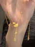 歐顏黃金銀杏葉流蘇項鏈女士新款999足金吊墜鎖骨鏈送女友情人節(jié)禮物 黃金銀杏葉流蘇項鏈訂金 曬單實拍圖