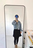 塔馳密司 TOUCH MISS春季短款牛仔外套女短款韓版寬松百搭學(xué)生簡約夾克上衣 牛仔藍(lán) S 曬單實拍圖