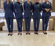 芭妃婭（BAFEIYA）西裝套裝女時(shí)尚工作服職業(yè)氣質(zhì)西服外套女神范高端小眾設(shè)計(jì)感穿搭 藏藍(lán)色西裝外套+九分褲 L 曬單實(shí)拍圖