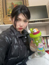 鴻迪涂鴉水杯雙飲杯女兒童高顏值卡通塑料杯夏季可愛學(xué)生便攜吸管杯子 綠色【雙飲帶茶倉】 550ml 曬單實拍圖