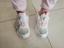 回力（Warrior）女童鞋透氣兒童運動(dòng)鞋旋鈕扣休閑跑步鞋 WZ-B168T 粉紅米淺綠 31  曬單實(shí)拍圖