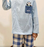 纖絲鳥（TINSINO）兒童睡衣夏季男女童家居服套裝純棉中大童空調(diào)服衣服 畫家熊貓 曬單實(shí)拍圖