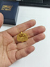 福萌平安鎖吊墜大人黃金長(cháng)命鎖吊墜寶寶金鎖足金女款七夕禮物福牌項鏈 海浪納福鎖大款(約4.62g) 曬單實(shí)拍圖
