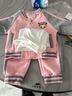 黑造品牌【三件套】女童運(yùn)動(dòng)套裝兒童衣服春裝款小孩子?jì)胗變悍b春秋 粉色【打底帽衫+外套+褲子】 90尺碼建議1-2歲(80-90cm) 曬單實(shí)拍圖