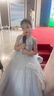 思妙星女童晚禮服輕奢小眾高端生日花童女孩公主裙兒童主持人鋼琴演出服 灰色 120 曬單實(shí)拍圖