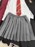 moonkids女童半身裙2026新款春季兒童純色學(xué)院風(fēng)灰色百褶裙春裝防走光裙子 深灰色 4308百褶裙 120 cm 曬單實(shí)拍圖