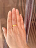 中國(guó)黃金（CHINA GOLD）黃金戒指泥鰍背寬面金戒指男素圈戒指女對(duì)戒情侶送爸爸父親節(jié)禮物 【20圈口】約2.6g 曬單實(shí)拍圖