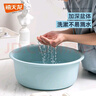 禧天龍塑料加厚臉盆家用多功能盆子洗臉洗腳蔬果衣物可愛(ài)小熊印花盆 【磨砂工藝】灰白36厘米單個(gè)裝 曬單實(shí)拍圖